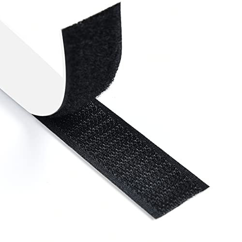Romon Feltro Adesivo Forte,10M Biadesivo Sistema Di Fissaggio Hook & Loop,16mm Larghezza Feltrini Adesivi Forte per Lavori di Casa, fai da te, Lavori Manuali,Nero