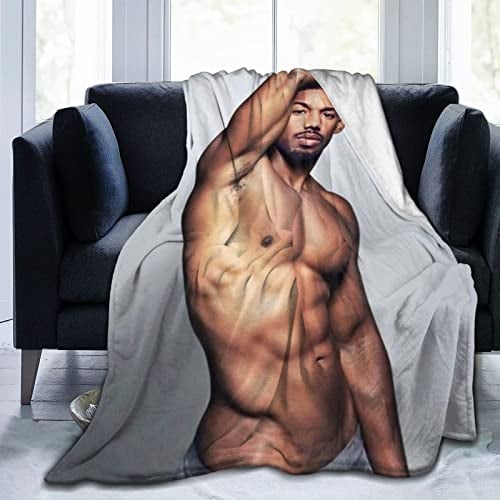 Huaaiwangy Michael Actor B. Jordan Überwurfdecke, ultraweiches Flanell-Fleece, leichte Überwurfdecke, warme Klimaanlage, für Couch, Sofa, Bett, 203 x 152 cm