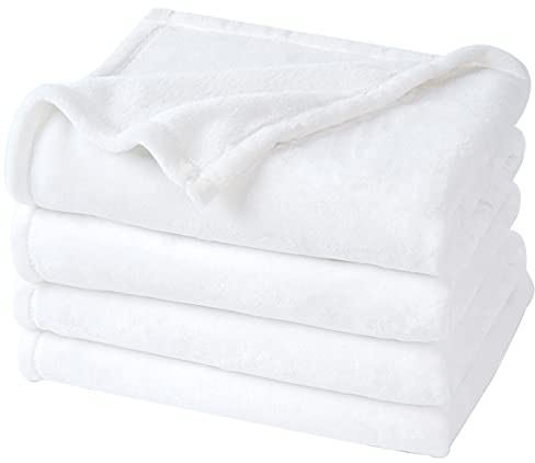 PHF Kuscheldecke Flauschig Fleecedecke 220x240cm - Oeko-Tex Weich Warm Wohndecke, Decke Blanket für Couch Sofa Bett, Tagesdecken & Kuscheldecken, Sofa überwurfdecke, Weiß