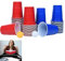 VA-Cerulean Beer Pong Becher,Partybecher Set mit 100 Becher 480ml und 10 Tischtennisbälle,Wiederverwendbare Plastikbecher für Trinkspiele Partyspiel Hochzeit Geburtstag Weihnachten