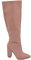 Malu Shoes Stivali donna rosa a punta tacco doppio 10 cm lucido altezza ginocchio rigido stampa coccodrillo con zip moda (40 EU)