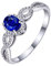 Promise Ring Saphire, Engagement Ring Unendlich Oval 18 Karat (750) Weißgold 0.4Ct Blau Ovale Form Diamant Größe 54 (17.2)