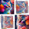 QIUQI 5D Diamant Painting Bilder,2 Pack Diamond Painting Fantasie Katze,Diamond Painting Set für Erwachsene und Kinder,Mosaikherstellung,Diamant Malerei für Haus Dekoration,Weihnachtsgeschen