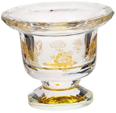 Ciieeo 1Stk Buddha-Cup Tibetischen wasser bietet schalen Buddhistischen wasser bietet tasse für den einzug meditation zubehör Umriss in Gold Kristallglas Altar liefert Kelch