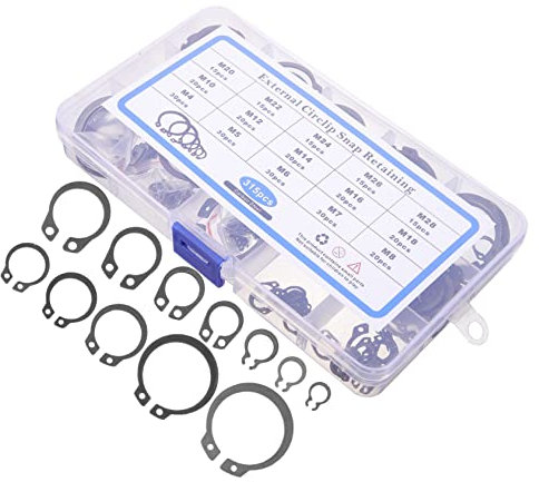 315 Stk Unterlegscheiben-sortiment Kleine C-klemmen Anti-geh-unterlegscheiben Ringclips Externe Halteklammern Kleine Sprengringe Sortiment An Sicherungsringen Halteclip Stahl Welle