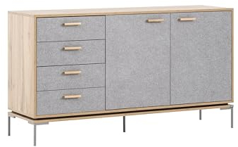 Schildmeyer Looks by Wolfgang Joop Sideboard G, Eiche Landhaus mit Feel Grey, Holzwerkstoff, 154.6 x 45 x 85.7 cm, 701730