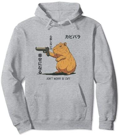 Harajuku Capybara Manga Mania & Don't Worry Be Capy Japanisch Pullover Hoodie