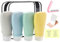 HEYMKGO Silicone Travel Bottles for Toiletries, 90ml Travel Containers Set with Labels Includes Mirror and Foldable Comb, Refillable Travel Kit Squeeze Empty Bottles for Shampoo Conditioner Shower Gel