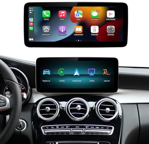 AUTOABC Drahtlos Carplay/Android Auto 12.3'' Multimedia Radio Linux Touchscreen für Mercedes Benz NTG5.0 GLA CLA GLC AirPlay/Autolink/USB HD Auflösung 1920 * 720