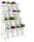 Blumen Display Stand Mit 16PCS Eimer, 4 Layers Metall Plant Stand Mit Rädern Moving Plant Cart Regal Für Terrasse Garten, Wohnzimmer, Blumenladen(Gold)