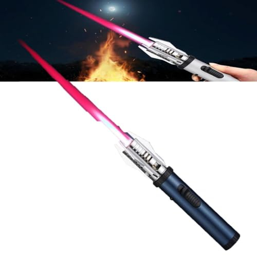 Winddichtes Feuerzeug mit gerader Flamme for Camping und Outdoor, winddichtes Feuerzeug mit gerader Flamme, Feuerzeug Winddicht, Metallflammenschweiß-Gasbrenner-Feuerzeug, nachfüllbares Feuerzeug mit