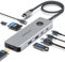 USB C HUB, 8-in-1 USB C HDMI HUB mit 2*USB-A 3.0, 2*USB-C 3.0-Daten Port, 4K HDMI, PD 100W, SD/TF, Kartenleser, USB C Docking Station für MacBook Air/Pro, iPad, Galaxy S24, Windows, Switch (Silbrig)