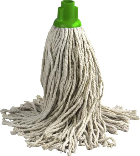 Pack of 2 100% Cotton Mop Heads Replacement Super Absorbent Floor Mop Plastic Socket (Green Super Jumbo Mop PY20)