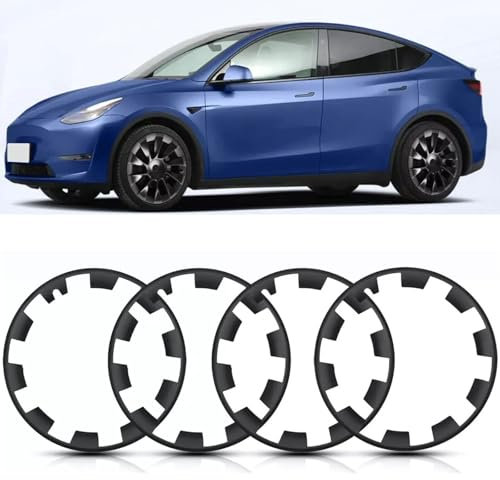 autozen 4er Set Felgenschutz, 20 Zoll Felgenrand Schutz für Tesla Model Y, Mattschwarz