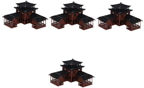 YARNOW 4 Pièces Modèle De Bonsaï Décor De Pagode D'aquarium Statues De Jardin Zen Chinoise Statue De Jardin Déco De Asiatique Pagode De La Maison De Poupée Décor Asiatique PP