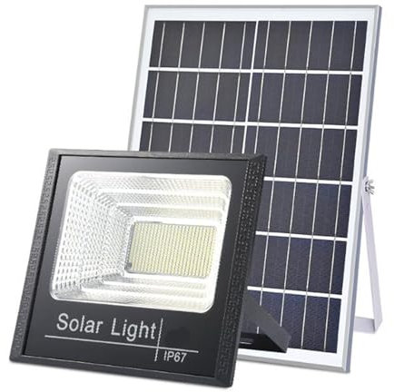 HYZHANHONG 100W Solar proyector al Aire Libre proyector IP67 Impermeable con Control Remoto, proyector led, Adecuado para Jardines, Calles, garajes, pasajes, Piscinas, etc