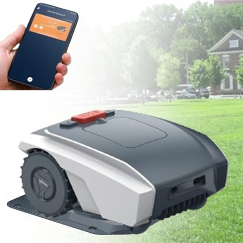 MhWrughts Automatic Robotic Lawn Mower with Bluetooth APP Control and GPS Path Planning, Lawn Robot Mows Up to 1500 Square Meter, Multi-Zone Management, with Charging Station