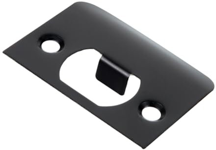 HOMOCONO 1piece D-Strike Plate Metal Door Security Strike Plate Screws Deadbolt Guide for Doors Easy Installation Versatile Lock Compatibility Black Finish