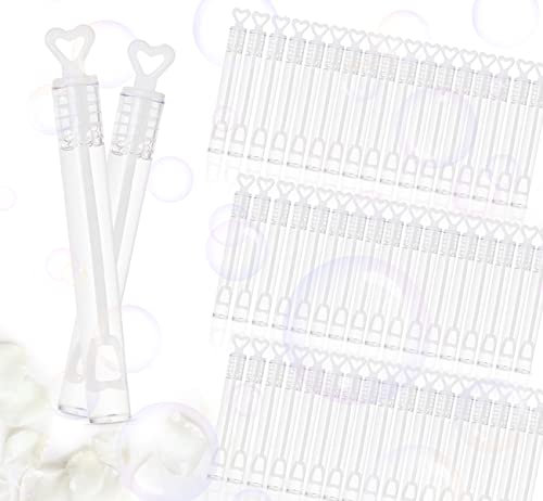 100 Stück Wedding Bubbles Kleine Seifenblasen Hochzeit mit Herzgriff ohne Flecken für Kinder Hochzeit Verlobung Geburtstag