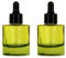 QUUPY 2Pcs 30ML/1OZ Green Glass Dropper Bottles Empty Thick Glass Bottle with Eye Droppers Refillable Droppers Essential Oil Bottle Cosmetic Containers