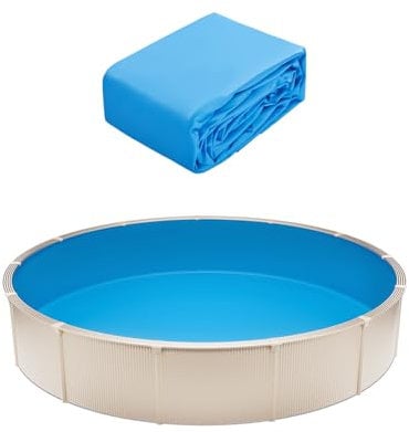 VEVOR Runde Poolfolie, φ350x120 cm, Innenfolie, Ersatzfolie, Innenhülle, Schwimmbadfolie Unibead-Stil Standard-Vinylfolie, verschleißfest, für Aufstellpools mit 120 cm Wandhöhe, einfarbig
