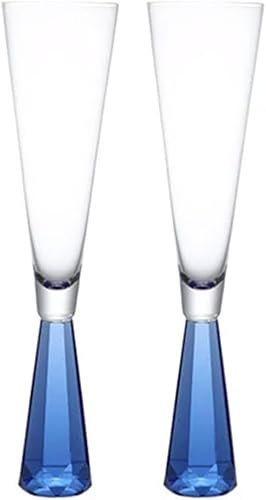 QMOWIZ Bicchieri Whisky Bicchieri da Vino creativi Bicchieri da Champagne in Vetro Trasparente con Stelo Bicchiere da Cocktail 175 ml/5,9 oz Tazze da Colazione