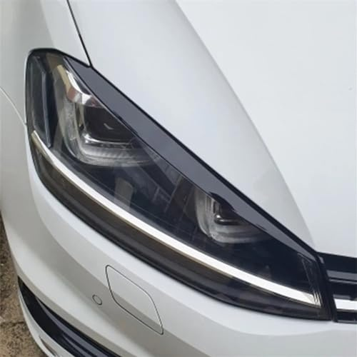 XEBRAD Zeratul Auto-Scheinwerfer-Zierlampe, Augenbrauen-Scheinwerferabdeckung, Zierdekoration, for VW, for Golf 7 MK7 GTI Zubehör Tönungsfolie für Autoscheinwerfer(Full Black)