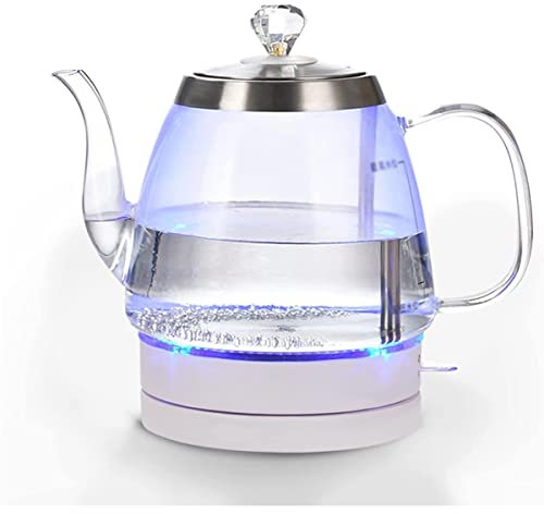 Glass Kettle 1.2L, 1500W Fast Boiling, 360° Rotation, Energy Saving, Stainless Steel with LED Blue Light, Dimensions: 22 * 18 * 21 cm