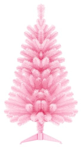 OULONGER Künstlicher kleiner Mini-Weihnachtsbaum für Tischplatte, Zuhause, Büro, Innen- und Außendekoration, Urlaubsdekoration, einfache Montage, Metallscharniere und faltbarer Sockel, 160