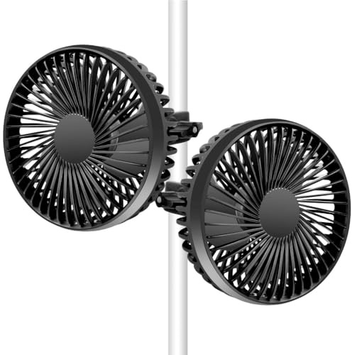 Grow Tent Fans, 5 Zoll, zwei Ventilatoren für hydroponische Belüftung in alle Richtungen, Kühlung statt Oszillation, kann mit Timer und