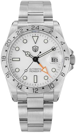 watchdives GMT Uhren für Herren, WD16570 Taucheruhr mit Zwei Zeitzonen, NH34 Automatik-Armbanduhr, Saphirglas, 100 m wasserdicht