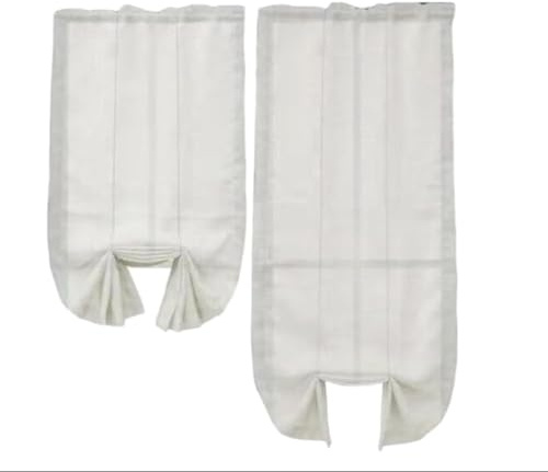 HD BRICO Tende a Pacchetto in Misto Lino, 2 Pannelli con Tasca, Stile Chic, per Camera, Balcone e Finestra (BIANCO, 60X240)