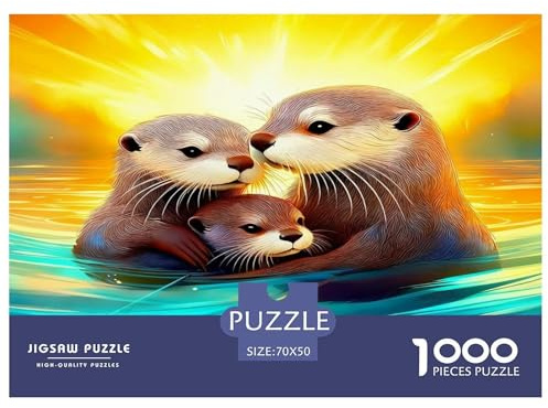 Nette Otter Puzzles Familien-Puzzlespiel Wohnungsdekoration 1000-teiliges Herausforderndes Lovely Animal Puzzle Für Erwachsene Und Kinder 70x50cm/1000pcs
