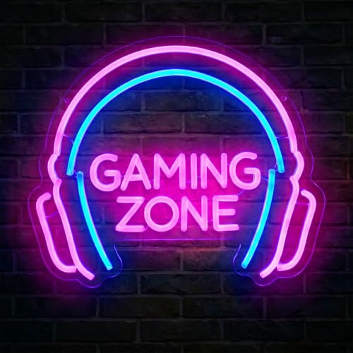 Gaming Zone Neon Schild, Gaming Zone Neonlicht Schild, Neon Gamer Schild