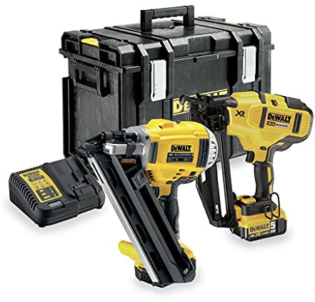 DeWalt - Kit 2 outils Cloueur de charpente + Cloueur de finition XR 18V 5Ah Li-Ion - DCK264P2