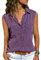 Camicette Senza Maniche Donne Camicia Chiffon Smanicata Donna Blusa Scollo a V Camicetta per Signora T Shirt Magliette Donna Bluse Estive Camicie Femminili Eleganti Oversize Tinta Unita Viola S