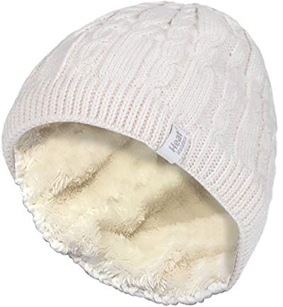 HEAT HOLDERS - Damen Outdoor Winter Warm Beanie Strickmütze mit Innen Fleece (One Size, Cream (Alesund))
