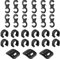 Set di 27 clip per cavi per bicicletta per cavi del freno, kit di fissaggio con supporto di guida a morsetto include 12 clip per bicicletta, 12 morsetti a S rotanti e 3 fibbie autoadesive