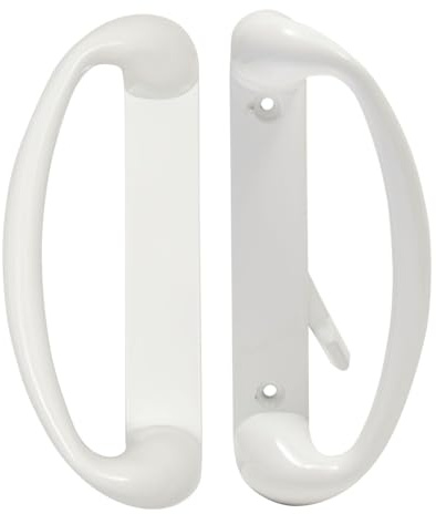 Built Industrial Maniglia Bianca di Ricambio per Porta Scorrevole in Vetro, Adatta ad una Distanza tra Fori di 7.6-38/40 cm