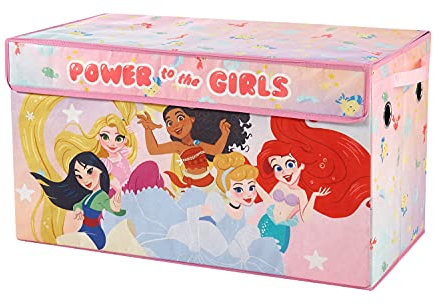 Idea Nuova Disney Princess Coffre de rangement pliable pour jouets avec couvercle, 71,1 x 40,6 x 36,8 cm (l x P x H)