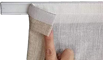 Aluminiumprofil mit Klettband – Fenstervorhangschiene, Breite 40 bis 100 cm (D - 100 cm).