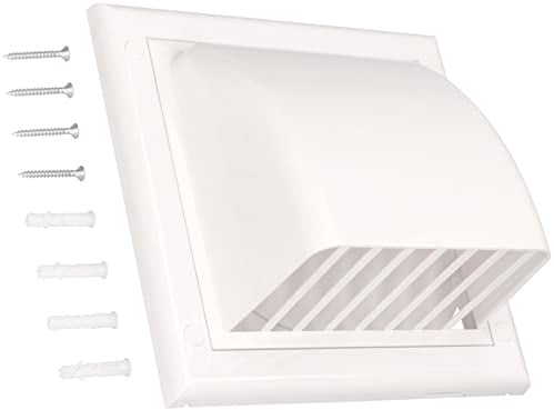 KOTARBAU® Rejilla ventilación con Campana ø100mm, Rejilla de ventilación Blanca, Rejilla ventilación Extractor de Aire para baño, Cocina, Rejilla con con válvula antirretorno