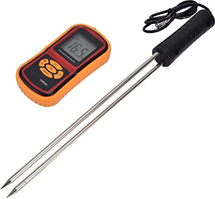 Heu-Feuchtigkeitsmessgerät, 5 % bis 30 %, digitales LCD-Display, 41 cm, intelligenter Sensor, Verwendungssonde, Luftfeuchtigkeitstester, tragbarer Wassergehaltsanalysator für Getreide, Stroh, Mais,