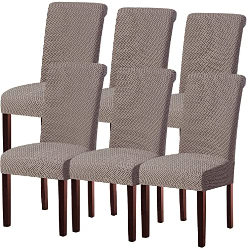 KELUINA Moderne Stuhlhussen 1er/2er/4er/6er Set, Stretch Stulhhussen Schwingstuhl Elastisch Abnehmbarer Waschbarer Universal Stuhlbezug für Hotel Bankett Hochzeit Party Deko (Taque,6 Stück)
