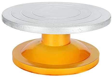 Rotate Turntable Sculpting Wheel, Heavy Duty Metal Pottery Decorating Banding Wheel Rotating Cake Stand Cake Turntable for Paint Spraying Spinner, Cake Decorating, 25cm