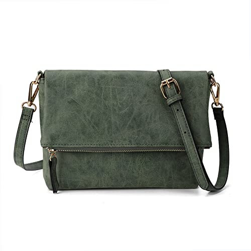 Gladdon Umhängetasche damen,Schultertasche mit Reißverschluss, Crossbody Tasche, Leder Handtasche Klein, Daypack…