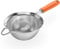 18/8 Stainless Steel Mesh Sieve: U-Taste Kitchen Metal Fine Mesh Sieve Strainer with Riveted Sturdy Silicone Handle and 30 Mesh Hole for Straining Flour, Tea, Coffee, Juice (Orange, 14 cm)