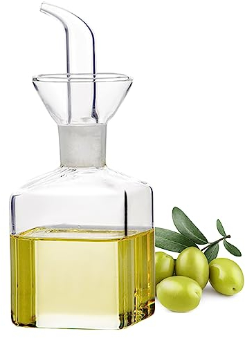 LTHERMELK Distributeur d'huile d'olive en verre avec bec verseur anti-goutte pour vinaigre, doseur d'huile pour cuisine, barbecue (125 ml)