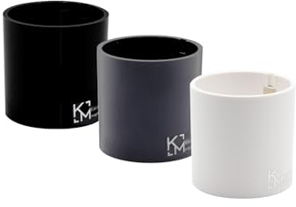 KalaMitica - Lot de 3 Cylindres Magnétiques 6,5 cm - Blanc, Plomb, Noir - Boîtes de Rangement, Porte Marqueurs ou Cache-Pots Aimantés pour Tableau Magnétique Mural