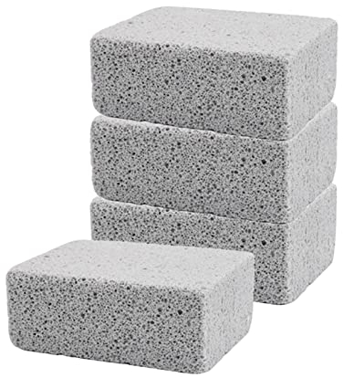 AUTUUCKEE Lot de 4 blocs de briques de nettoyage pour gril, bloc de nettoyage en pierre ponce, pierre de nettoyage robuste pour gril, élimine les taches de barbecue, cuisinières à dessus plat,
